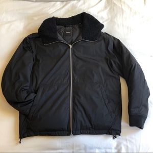 Theory Montrose Hooded Jacket w/ Sherpa Lined Hood